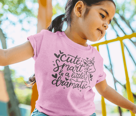 Duwweltjie® Kids - Cute, Smart and a little dramatic Kids T-Shirt - Duwweltjie